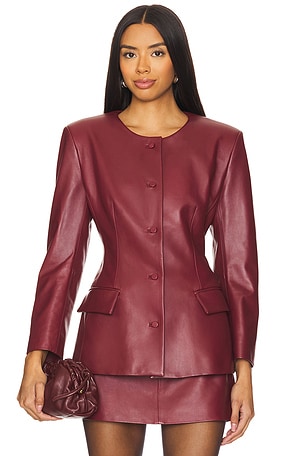 Leather Padded Contoured Blazer AEXAE